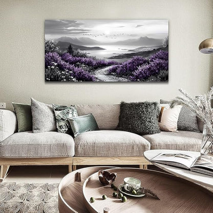 KELIYUAN Large Canvas Wall Artwork Home Decoration Painting Black And White Landscape Modern Print Painting Living Room Decor And Bedroom Office Wall Decoration Natural Scenery Mural 24 X 48 Inches