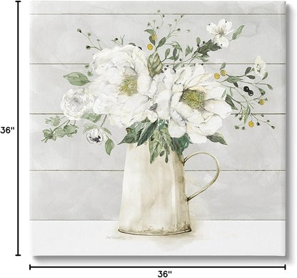 Stupell Industries 'Country Jug Varied Flower Arrangement', Canvas Art, 36 x 36 Inches, Easy to Hang and Sturdy, Made in USA, by Carol Robinson