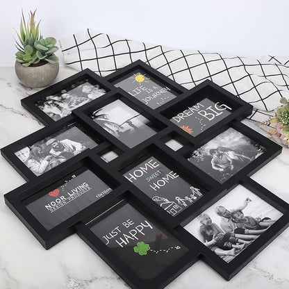 QUTREY 2 Pack 10 Opening 4x6 Collage Picture Frames Set for Wall Decor, Multiple Picture Frames Displays 4 by 6 Inch Photos，Black 4x6 Frames for Family Office Christimas Mother's Day