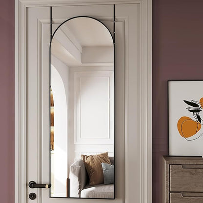 Protylctaster Over The Door Mirror Full Length Mirrors Door Hanging,19"x51"Door Mirror Full Length,Mirrors Wall Mounted(Black)