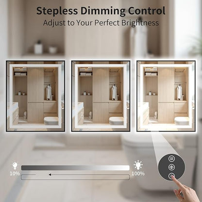 30"x36" LED Bathroom Mirror with Lights, Front & Backlit, Anti-Fog, Dimmable, 3 Color Temperature, CRI 90+, LED Mirror for Bathroom with Premium Full Aluminum Frame, Touch Control with Memory