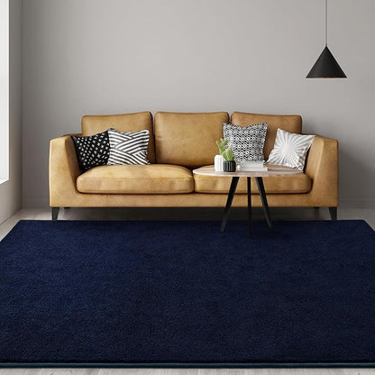 Gifeas Large Ultra Soft Modern Area Rugs for Living Room Bedroom, 7x10 Feet Navy Blue Thickened Memory Foam Indoor Solid Minimalist Carpets, Non-Slip Comfy Rug for Boys Girls Nursery Room Home Decor