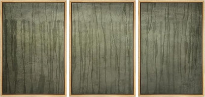 SIGNLEADER Framed Canvas Print Wall Art Set Olive Green Abstract Line Minimalist Earthy Illustrations Minimal Decorative Bohemian Nordic for Living Room, Bedroom, Office - 16"x24"x3 NATURAL