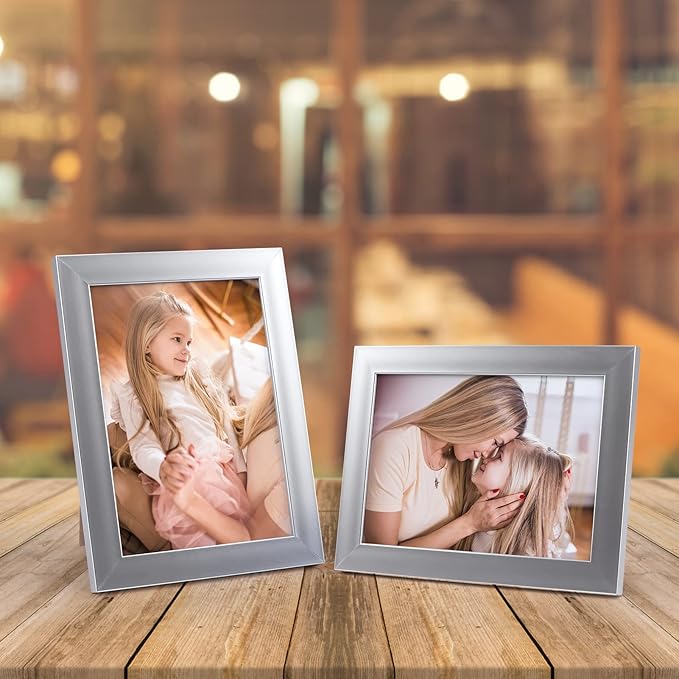 Giftgarden 5x7 Picture Frame Silver Set of 12, Multi Modern 5 by 7 Photo Frames Bulk for Wall or Tabletop Display