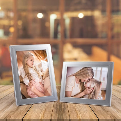 Giftgarden 5x7 Picture Frame Silver Set of 12, Multi Modern 5 by 7 Photo Frames Bulk for Wall or Tabletop Display