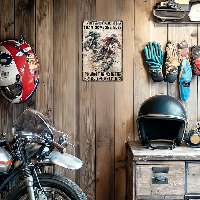 Motorcycle Tin Sign In The Darkest Hour When The Demons Come Metal Sign Motorcycle Poster Wall Decor Home Garage Bathroom Man Cave Office Bedroom Metal Plaque 12x8 Inch