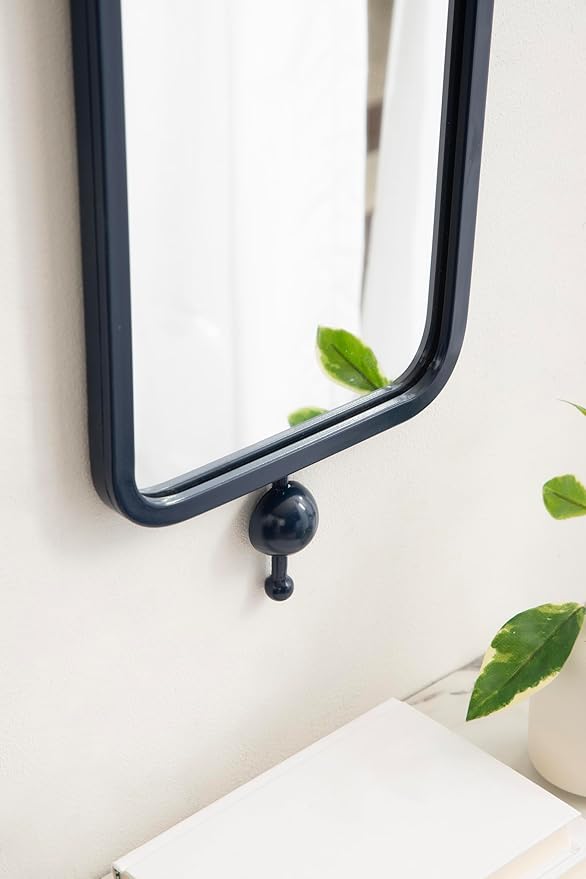 Kate and Laurel Kasota Traditional Slim Panel Wall Mirror, 9 x 36, Navy Blue, Vintage Tall Mirror for Use as Versatile Entryway or Bedroom Wall Decor