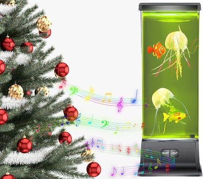 COLORLIFE Cool Electric Jellyfish Lamp with Bluetooth Speaker Music Gift for Boys Girls Adults Aquarium Tank Sensory Mood Night Light for Decorate Relax