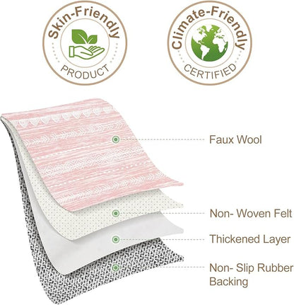 Nakagishi Pink Rugs for Bedroom Girls: 6x9 Washable Boho Large Neutral Cute Soft Area Rug Modern Indoor Floor Non Slip Accent Carpet for Living Room Nursery Kids Playroom Preppy Room Dorm Baby Room