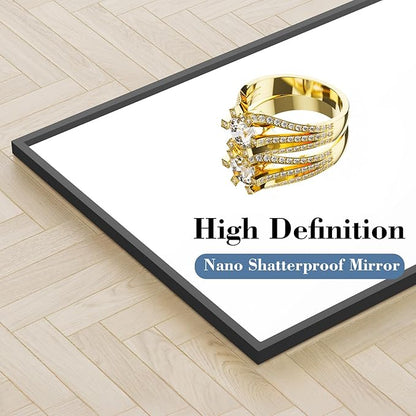 NEWBULIG Mirror Full Length, 56"x15" Body Wall Mirrors with Shatter-Proof Glass, Upgraded Floor Standing Mirror, Hanging or Leaning, with Stand Aluminum Alloy Frame for Home Decor, Bedroom, Black