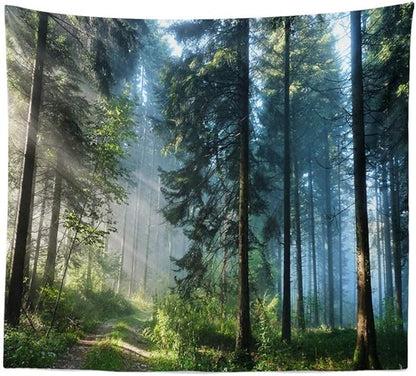 Llamazing Forest Tapestry Home Decor Landscape Tapestry Living Room Bedroom Decoration Magic Curtain (Morning Forest, 60''L×51''W)