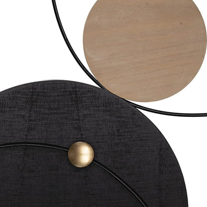 Oakrain 2 PCS Metal Wall Art - 35.4" X 14.1" Abstract Astronomy Wall Decor with Frame - Planet & Orbit Line Minimalist Wall Art Sculpture for Living Room, Office, Bedroom, Study