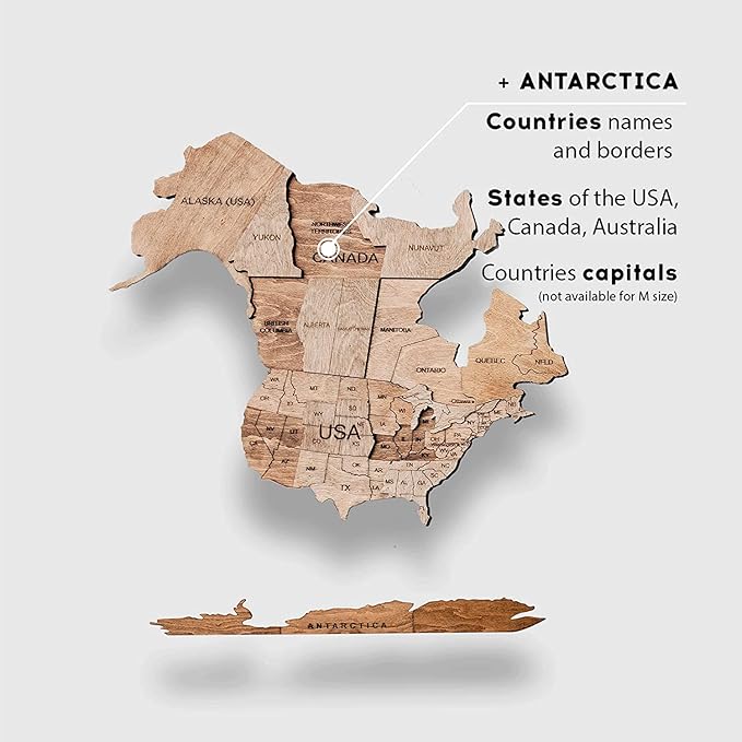 Enjoy The Wood 3D Wooden World Map Wall Art - Large Travel Map with Pins for Art Decor - Decorative Map of the World for Home, Office - Travel Wall Art Housewarming Gift Idea (Terra, 3XL, Unframed)