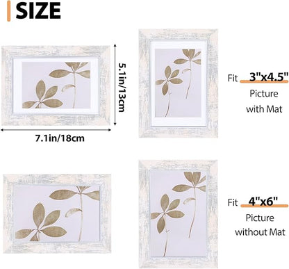 Fixwal 4x6 Picture Frame Set of 5, Vintage Photo Frame, Rustic Retro Picture Frame with Tempered Glass, Decorative Art on Walls and Tabletop Placement