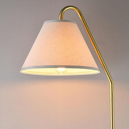 Globe Electric 62" Floor Lamp, Matte Brass Finish, Beige Fabric Shade, On/Off Rotary Switch, 6-Ft Clear Cord, Cozy Glam Style, E26 Base, 61000147