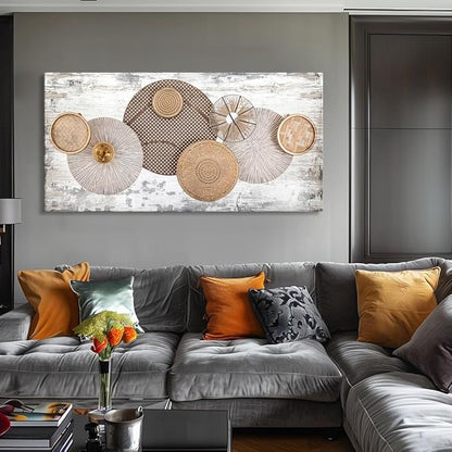 youkuart Wall Art Floral Rustic Wall Decor Yellow and White Canvas Painting Abstract Wall Art for Bedroom Living Room Dining Room Home Office Decor 79"x40"