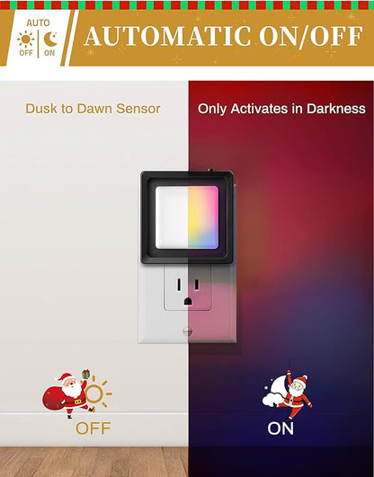 DORESshop Night Light for Kids [2 Pack], Color Changing Baby NightLight, Night Lights Plug Into Wall, Dusk to Dawn Sensor, Plug in Night Light for Kids Room, Nursery, Bedroom, Kitchen, Hallway