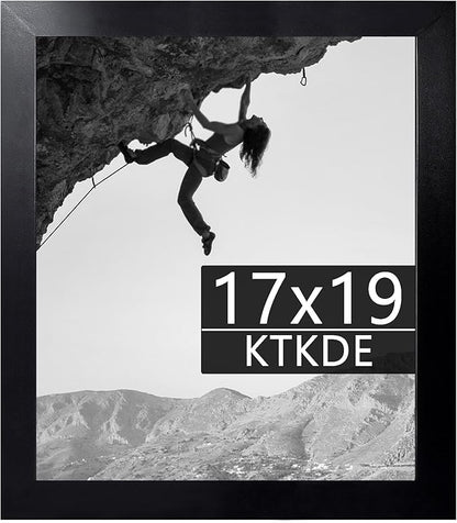 KTKDE 17x19 Poster Frame, Wall Gallery Picture Frames with Wooden frame for Horizontal or Vertical Wall Mounting