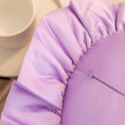 MOJUN Heart Pillow, Light Pink Ruffles Design Love Throw Pillows Decorative Pillows for Bed Couch Cute Room Decor Heart Shaped Throw Pillow Cushion for Living Room Bedroom Gifts Pillows