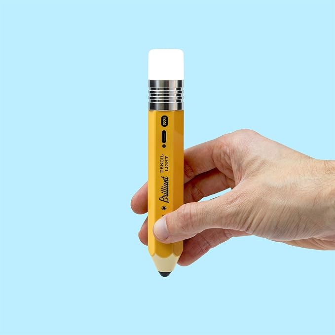 Suck UK - Pencil Light | Table Lamp & Rechargeable Lamp | Desk Accessories & Desk Lamps Office | Cordless Lamp & Bedside Table Lamp | Tables for Bedroom & Office Accessories | Yellow