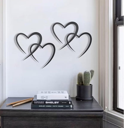 OYEFLY Infinity Heart Metal Wall Decor,Infinity Heart Wall Decor for Room Living,Wedding Decor (Black, style3 11.4 x 10.7in)