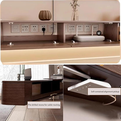 Floating TV Stand Large Floating TV Shelves Wall Mounted Multi Storage Compartment TV Media Console Floating TV Cabinet Bench Under TV Large Storage (White B, 63.0 * 7.9 * 11.8 in)