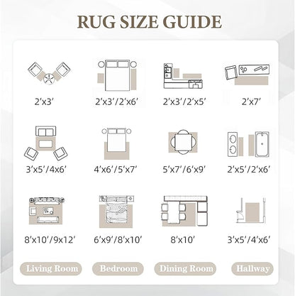 Area Rug Living Room Rugs 8x10 - Large Soft Boho Geometric Rug, Non-Slip Foldable Washable Rugs Non Shedding Morden Indoor Floor Carpet for Living Bedroom Office Dining Room(Neutral Beige, 8'x10')