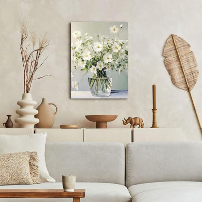 daktenn Floral Canvas Wall Art Bathroom Wall Art Pictures Wall Decor Home Decor Wall Decor for Bedroom Livingroom 12x16 Inches