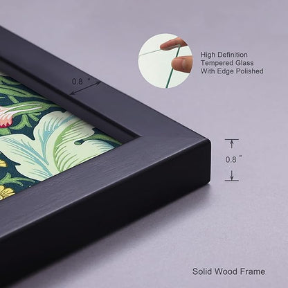 4x6 Picture Frame Set of 4 Made of Solid Wood Photo Frame with Real Glass for Pictures 4x6 Without Mat, Wall Mount or Tabletop Gallery Photo Frames in Black