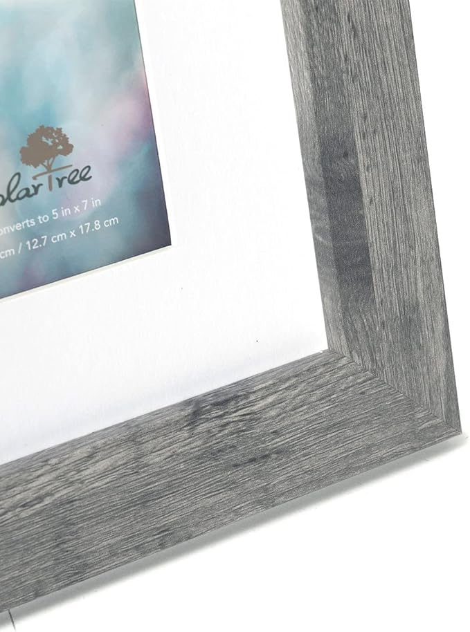 Grey 5x7 Picture Frame,Display 5x7 without Mat or 4x6 with Mat