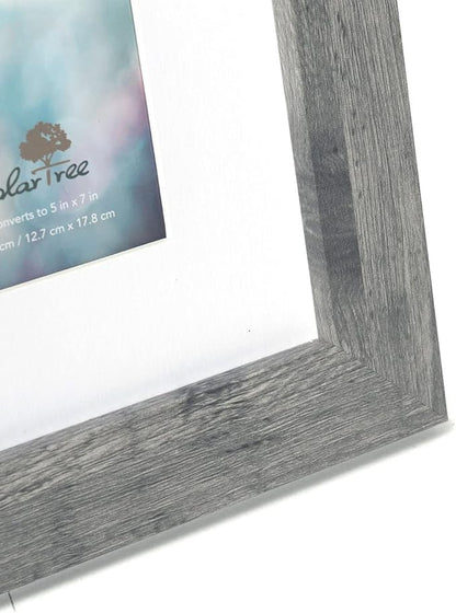 Grey 8x10 Picture Frame set of 2,Display 8x10 without Mat or 5x7 with Mat
