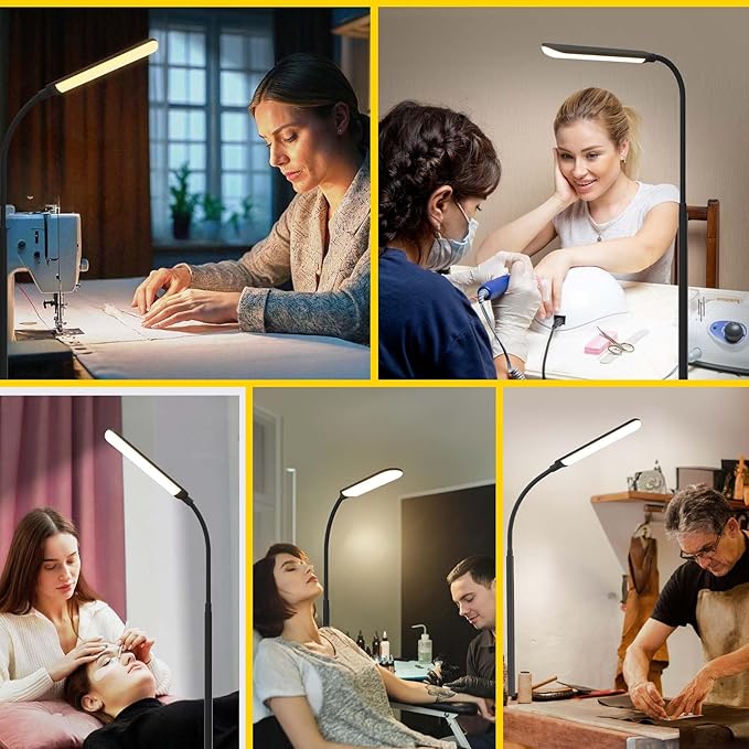 Aisutha LED Floor Lamp, 18W Super Bright Floor Lamp for Living Room, Adjustable Stepless Colors & Brightness Standing Lamp, Eye Caring Reading Light with Remote