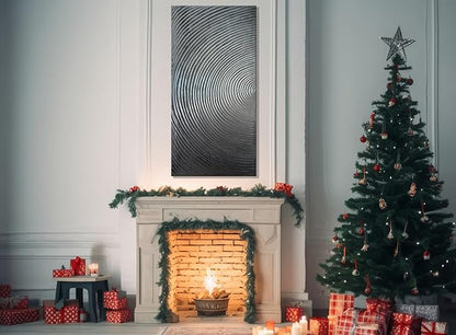Slyart Handmade Modern Abstract Painting 3D Heavy Textured Canvas Wall Art 20x40 Inches Minimalism Silver Artwork Vertical Painting on Canvas Gradient Color Wall Decor