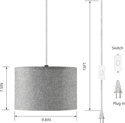 2pcs Plug in Pendant Light, Hanging Lamp with RGB Smart Bulb, Hanging Lights with Plug in Cord Hanging Lights for Bedroom Kitchen Living Dining Room Light Fixture
