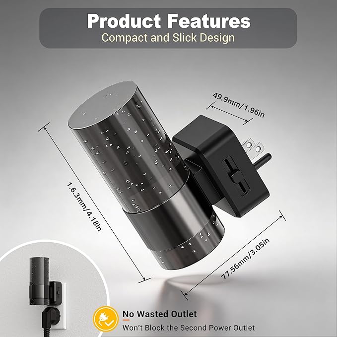 JandCase Night Lights Plug into Wall,2 Pack Automatic LED Night Light with 0-100LM Dimmable, 3000K Plug in Night Lights with Auto Light Sensor, for Bathroom Hallway Decor