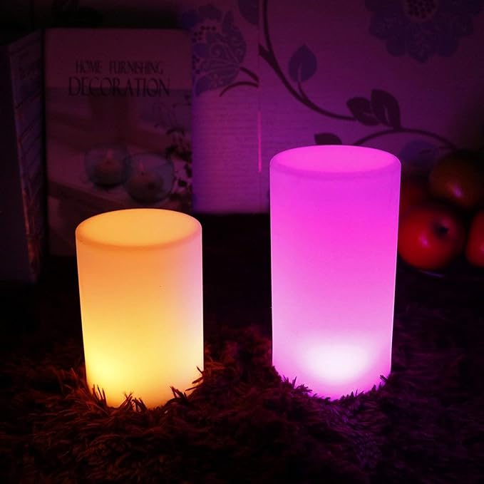 Cylinder Shape Color LED Mood Lamp, Rechargeable Dimmable Night Light with Remote Control 16 Dimmable Colors 4 Effects for Kids and Adults,Ambient Decorative Party Lighting (10 * 15cm)