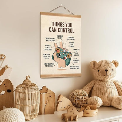 ZTGDA Positive Affirmation Poster,Things You Can Control Poster,Mental Health Gaming Wall Art, Positive Motivational Canvas for Teen Room, Counseling Office, Therapy, or Classroom Decor(Control)