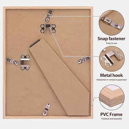 Fixwal 8x10 Picture Frame Set of 6 with Shatter Resistant Plastic Glass, Thin Border and Light Weight Photo Frames for Wall or Tabletop Display, Gift for Mother's Day, Father's Day, Natural