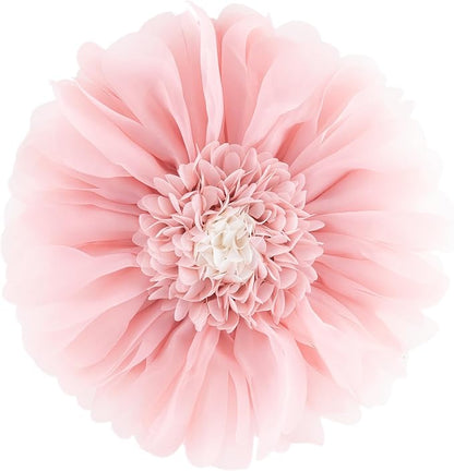 Pink Flower Pillow Cute Decorative Flower Round Shaped Throw Pillows Handmade 3D Daisy Floral Accent Pillow Soft Elegant Cushion for Bed Couch Sofa Chair Bedroom Living Room Home Decor 12Inch