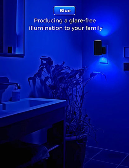 L LOHAS LED Calm Blue Night Light, Night Lights Plug into Wall, Dimmable Nightlight with Light Sensor, LED Nightlights for Bluey Home Decor, Party, Holiday, Bathroom Bedroom Hallway Kitchen, 2 Pack
