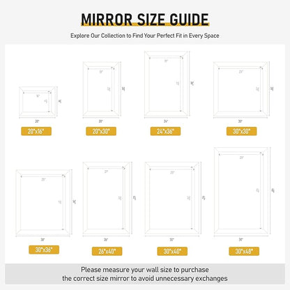 CULER White Wood Wall Mirror for Bathroom,Rectangle 30 x 30 inch Hanging Vanity Mirrors with Wooden Frame for Living Room,Bedroom,Entryway