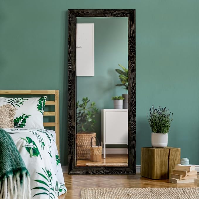 Wexford Home Barnwood Wood Distressed Black Full Length Mirror, One Size, AR2-L03S