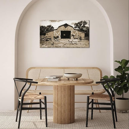 Saypeacher Rustic Farm Animals Wall Art Vintage Picture Print Farmhouse Decor 20"x36"