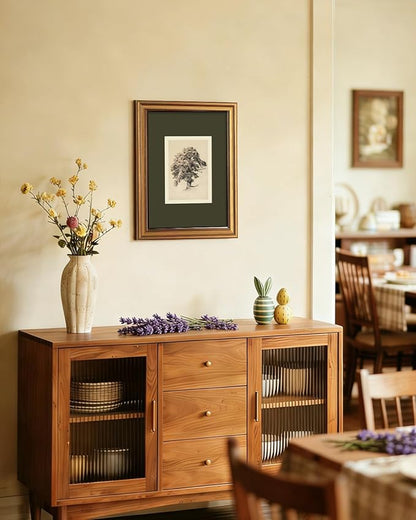VIYYIEA Vintage Botanical Sketch Rustic Wall Art Decor for Living Room Bedroom Study Library, Aesthetic Classical Oak Tree Illustration Nature Pictures,12x16inch,Gold Framed Canvas Prints Paintings
