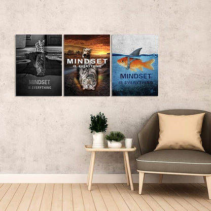 Success Wall Painting Inspirational Wall Art Office Wall Decor Motivational Wall Art Canvas Black Poster Positive Inspirational Framed Artwork Prints Picture for Living Room Office [48''W x 24''H]