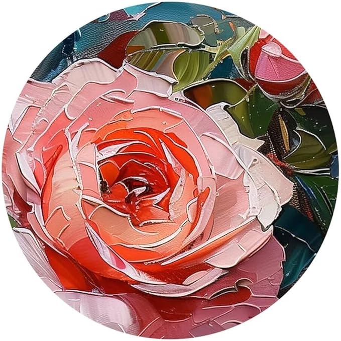 Wall HDQ Red Roses Oil Painting Modern Flowers Canvas Painting Artwork for Living Room Bathroom Bedroom Home Decorations Framed