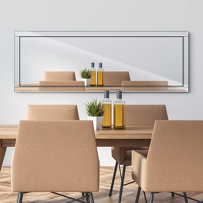 Syndra 65x24 Full Length Wall Mirror, Large Rectangle Mirrors with Reflect Frame, Wall Mounted/Hanging, Full Body Mirror for Bedroom, Living Room, Bathroom, Dressing Room & Gym Decor