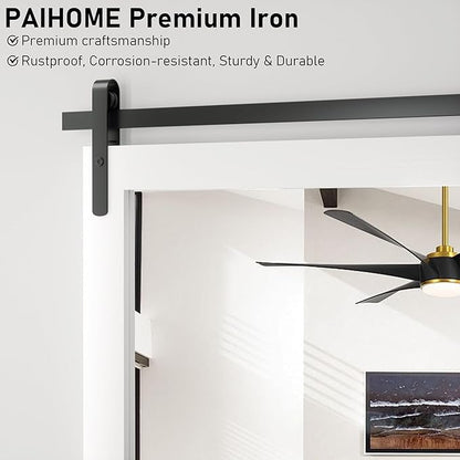 PAIHOME Large White Bathroom Mirror, Farmhouse Horizontal Rustic Square Mirror for Wall Wood Framed Vanity Mirrors, Barn Door Style Decor Living Room Entryway Bedroom Mirrors, 40x26INCH