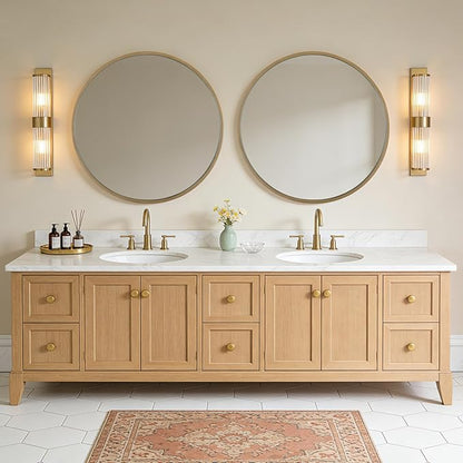 WallBeyond Round Wood Mirror, 36" Round Modern Decoration Large Circle Wall Mirror for Bathroom Living Room Bedroom Entryway, Natural