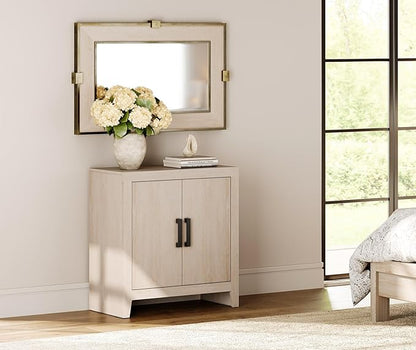 WAMPAT Farmhouse TV Stand with Storage Cabinet for TVs up to 50 Inch, Rustic Entertainment Center with Doors & Shelves, Media Console Table for Living Room, Bedroom, or Office, Beige